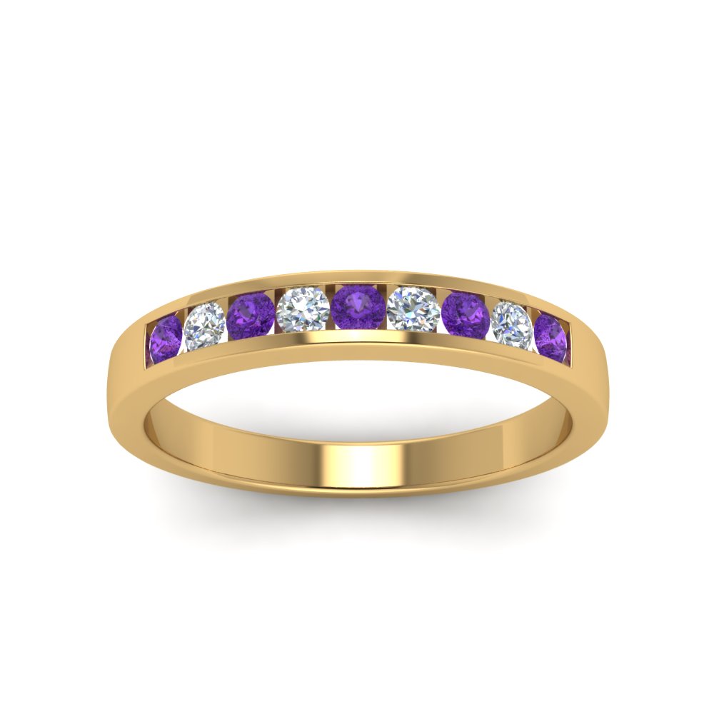 Channel 9 Stone Mens Wedding Ring
