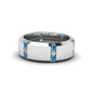 Channel Set 3 Stone Mens Anniversary Ring