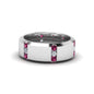 Channel Set 3 Stone Mens Anniversary Ring