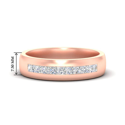 Mens Channel Set Square Wedding Ring