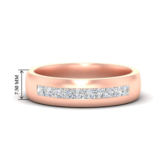 Mens Channel Set Square Wedding Ring