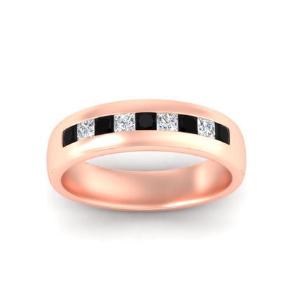 Mens Channel Set Square Wedding Ring