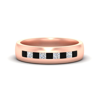 Mens Channel Set Square Wedding Ring