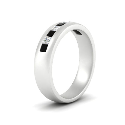 Mens Channel Set Square Wedding Ring