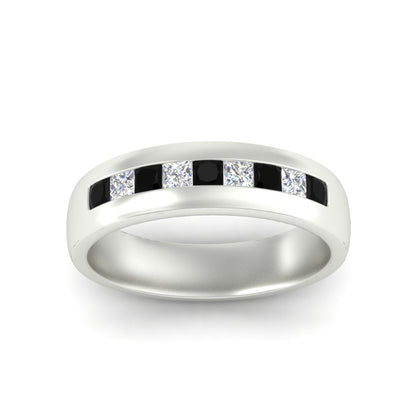 Mens Channel Set Square Wedding Ring