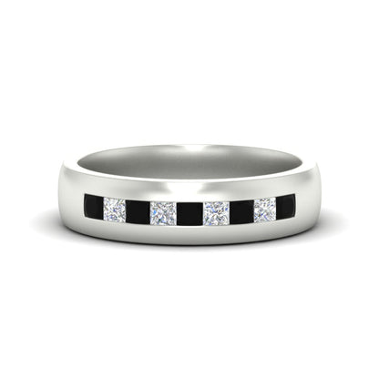 Mens Channel Set Square Wedding Ring