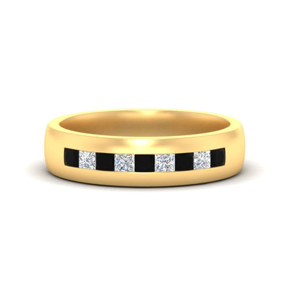 Mens Channel Set Square Wedding Ring