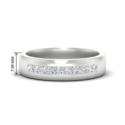 Mens Channel Set Square Wedding Ring