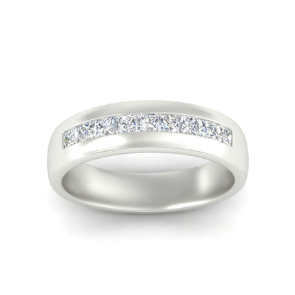 Mens Channel Set Square Wedding Ring