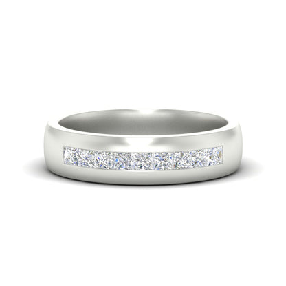 Mens Channel Set Square Wedding Ring