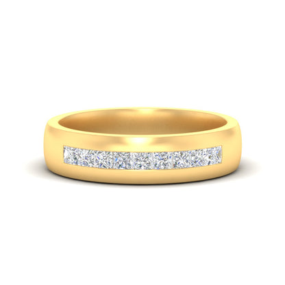 Mens Channel Set Square Wedding Ring
