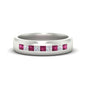 Mens Channel Set Square Wedding Ring