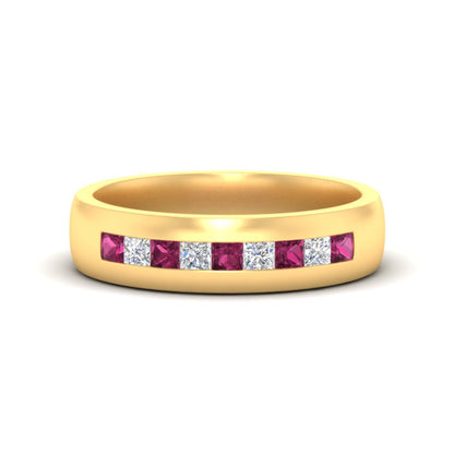Mens Channel Set Square Wedding Ring