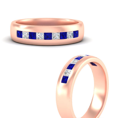 Mens Channel Set Square Wedding Ring