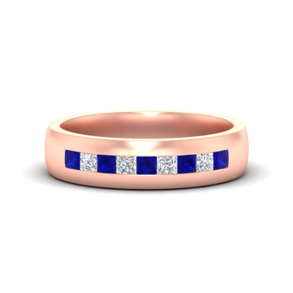 Mens Channel Set Square Wedding Ring