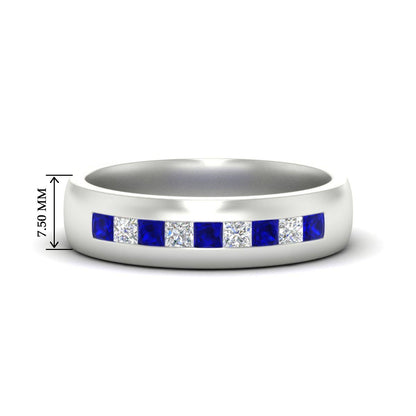 Mens Channel Set Square Wedding Ring