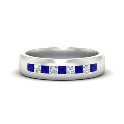 Mens Channel Set Square Wedding Ring