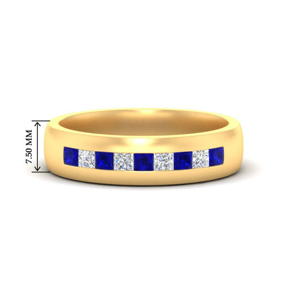 Mens Channel Set Square Wedding Ring