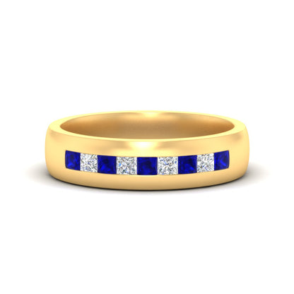 Mens Channel Set Square Wedding Ring