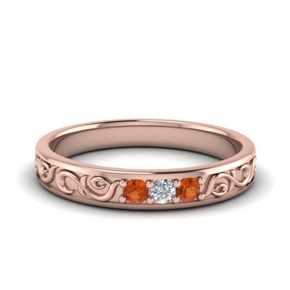 Classic Mens 3 Stone Wedding Band