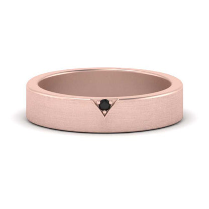 Classic V Shaped Solitaire Stone Mens Band
