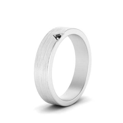 Classic V Shaped Solitaire Stone Mens Band