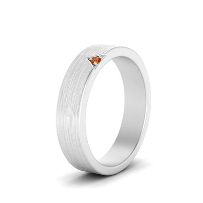Classic V Shaped Solitaire Stone Mens Band