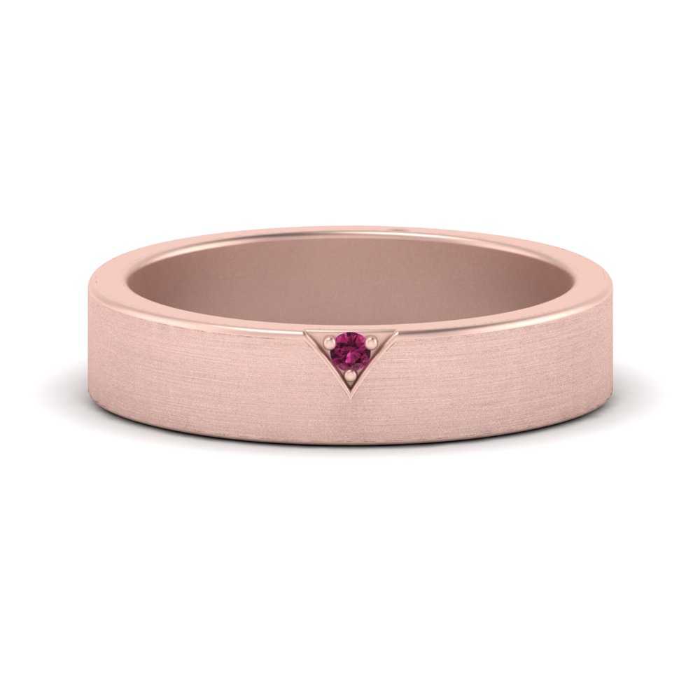 Classic V Shaped Solitaire Stone Mens Band