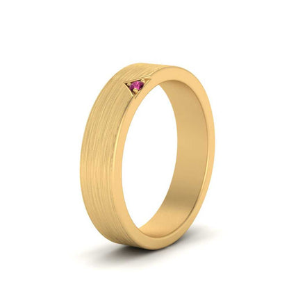 Classic V Shaped Solitaire Stone Mens Band