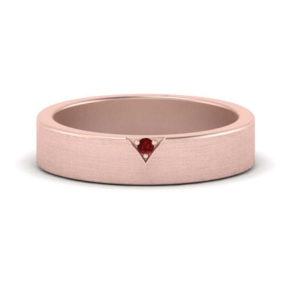 Classic V Shaped Solitaire Stone Mens Band