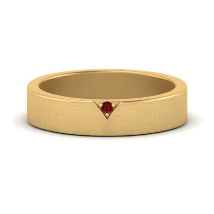 Classic V Shaped Solitaire Stone Mens Band