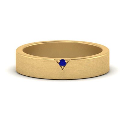 Classic V Shaped Solitaire Stone Mens Band