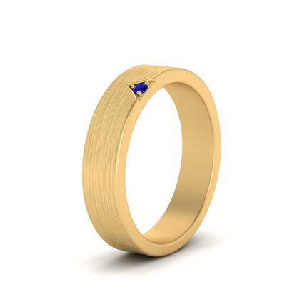 Classic V Shaped Solitaire Stone Mens Band