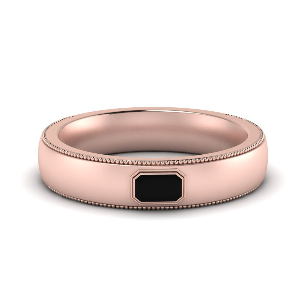 Comfort Fit Mens Milgrain Outline Ring