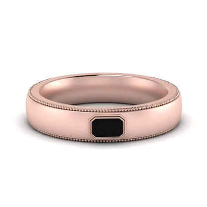 Comfort Fit Mens Milgrain Outline Ring