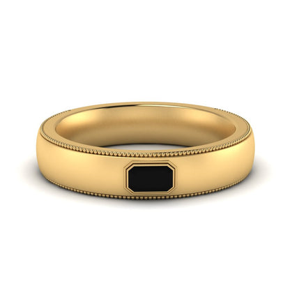 Comfort Fit Mens Milgrain Outline Ring