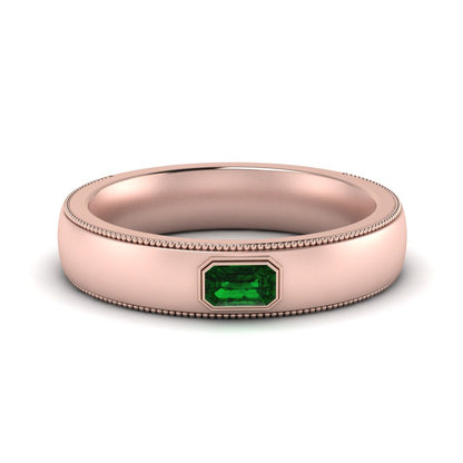 Comfort Fit Mens Milgrain Outline Ring