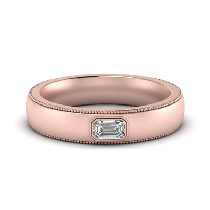Comfort Fit Mens Milgrain Outline Ring