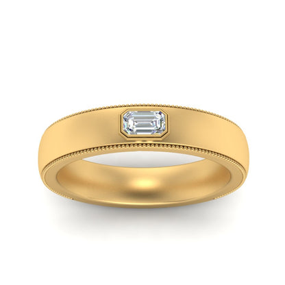 Comfort Fit Mens Milgrain Outline Ring