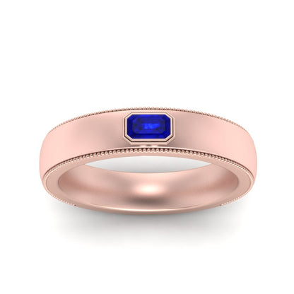 Comfort Fit Mens Milgrain Outline Ring