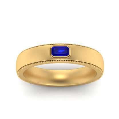 Comfort Fit Mens Milgrain Outline Ring