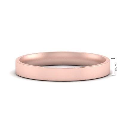 Comfort Fit Flat 4 mm Mens Wedding Band