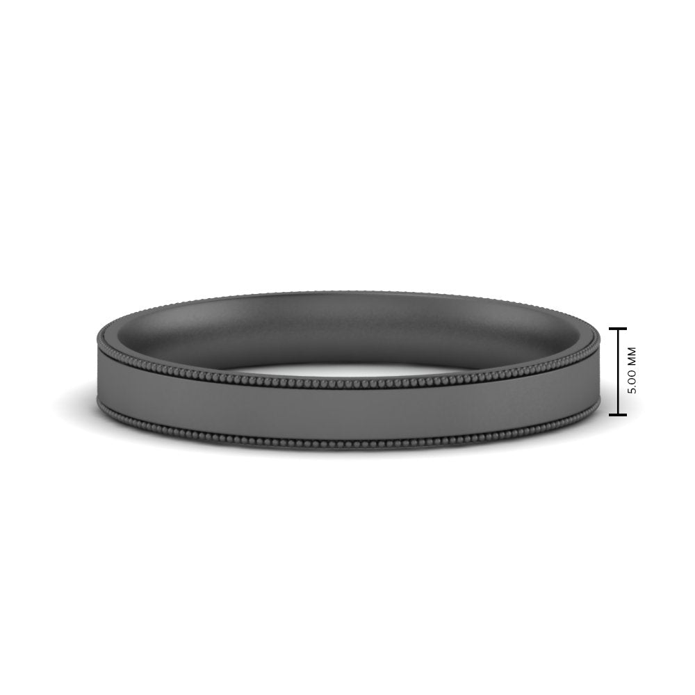 Stepped Edge Comfort Fit Flat Mens Band