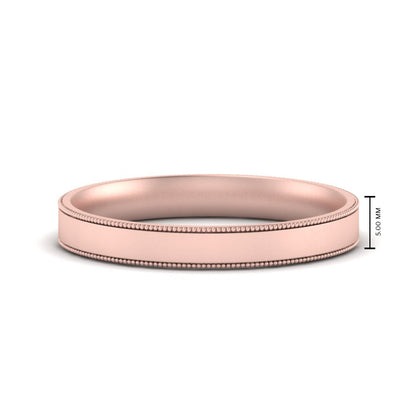 Stepped Edge Comfort Fit Flat Mens Band