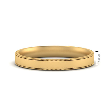 Stepped Edge Comfort Fit Flat Mens Band
