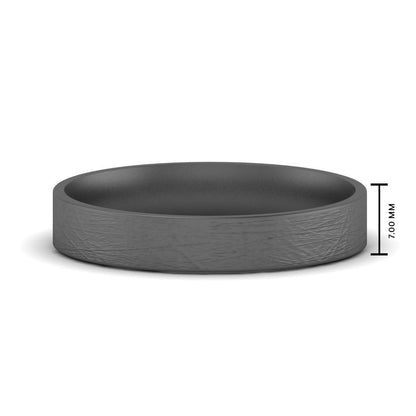 Ice Textured Mens 5mm Comfort Fit Wedding Band