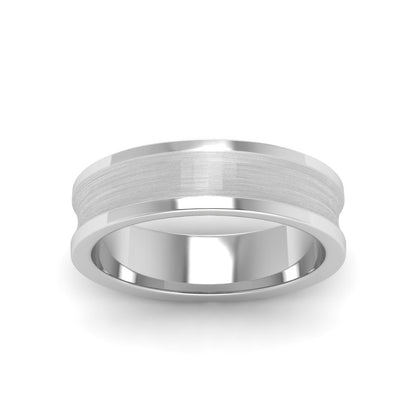 Concave Mens Wedding Ring