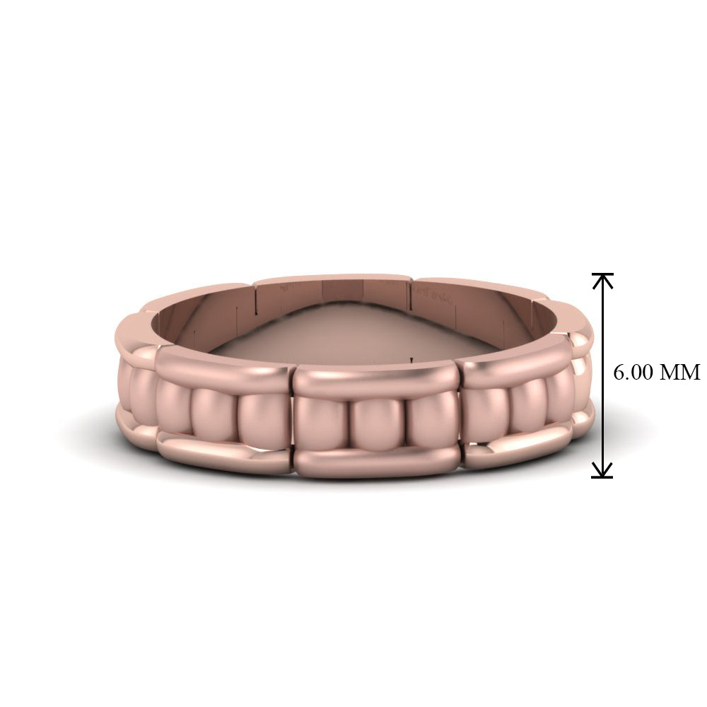 Grooved Gold Wedding Band for Men