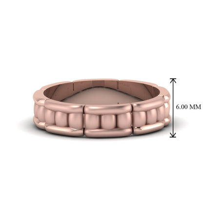 Grooved Gold Wedding Band for Men