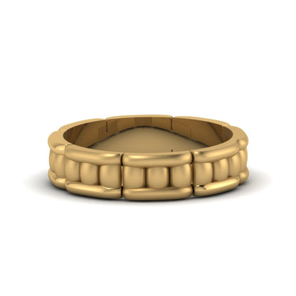 Grooved Gold Wedding Band for Men